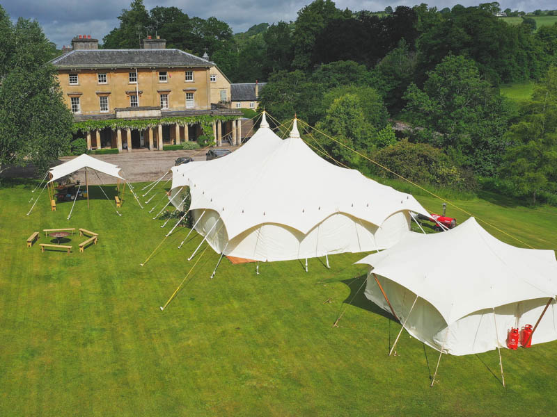 Drone Shot of Penpont Marquee wedding